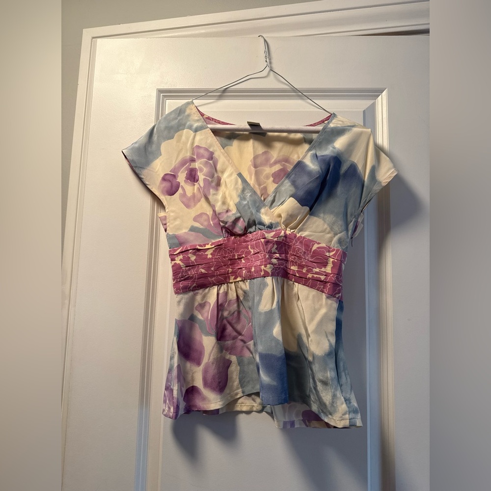 Odille Purple and Blue Floral Blouse